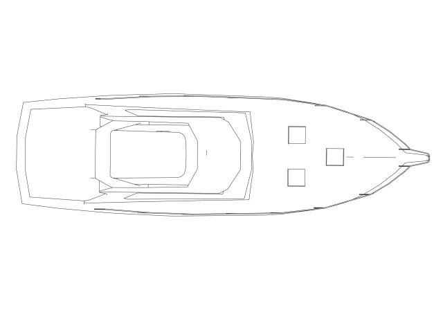 Free Boat Top View CAD Block – DWG, DXF, PDF Format