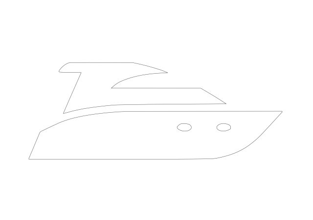 Free Yacht Symbol CAD Block Icon – DWG, DXF, PDF Format