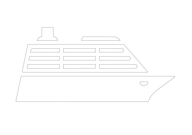 Free Cruise Ship Symbol CAD Block Icon – DWG, DXF, PDF Format