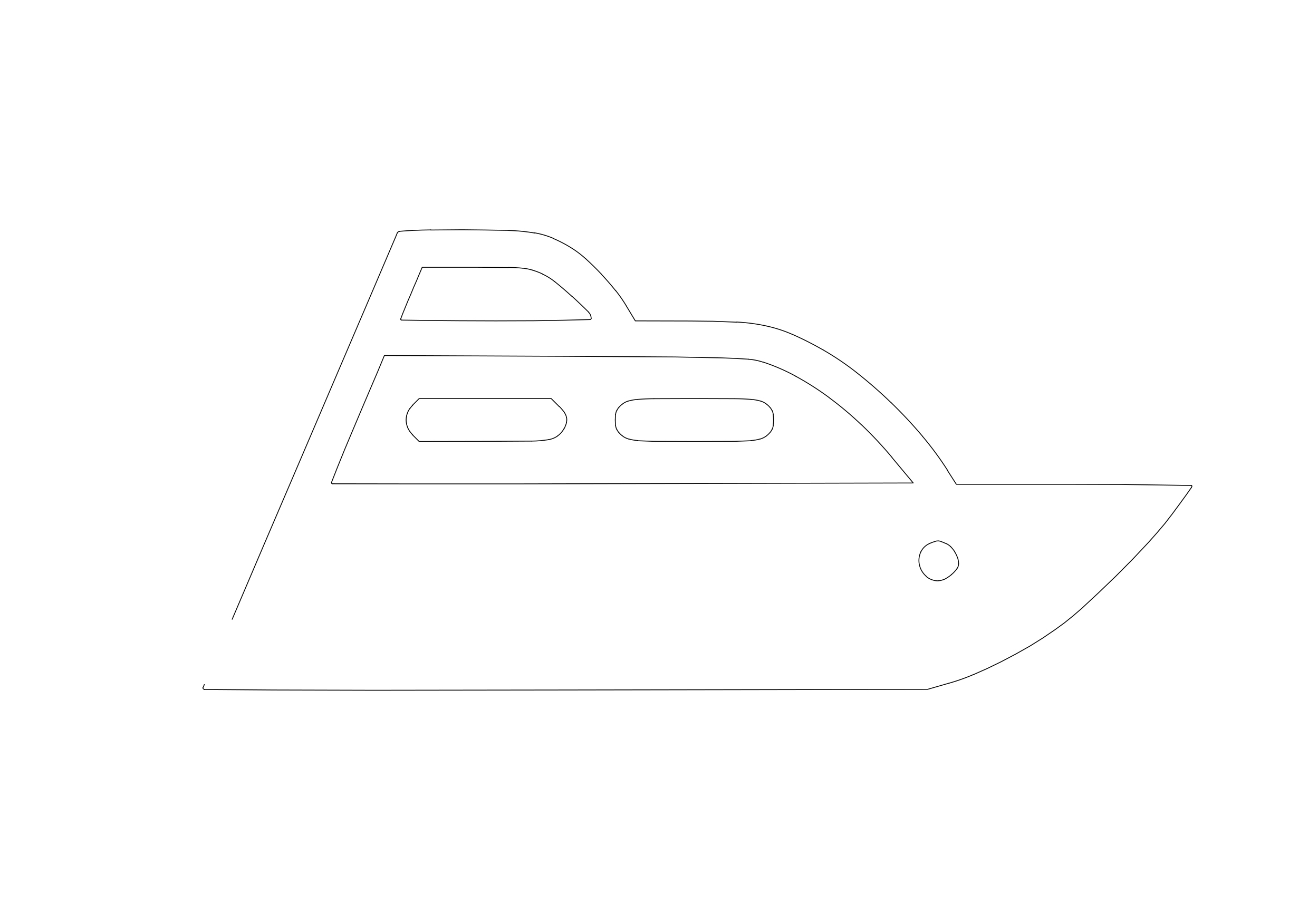 Free Yacht Symbol CAD Block Icon – DWG, DXF, PDF Format