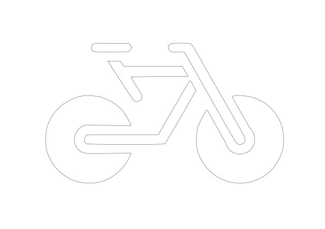 Free Bicycle Symbol CAD Block Icon – DWG, DXF, PDF Format