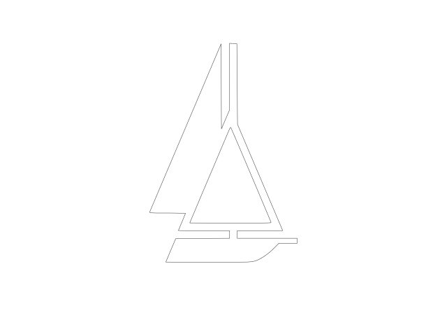 Free Sailing Boat Symbol CAD Block Icon – DWG, DXF, PDF Format