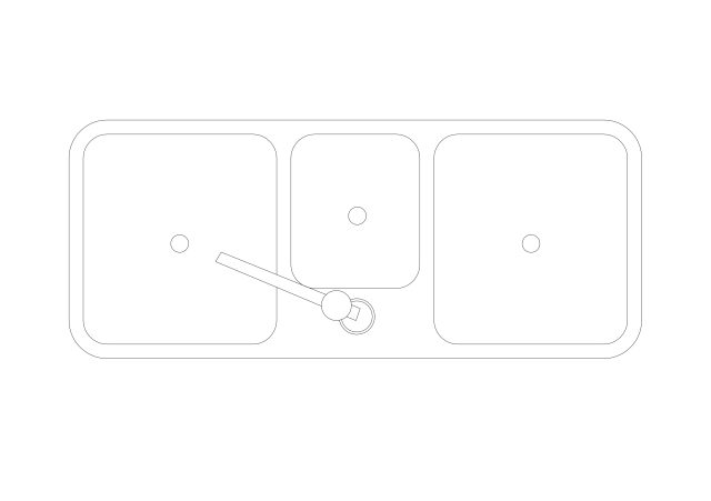 Free Kitchen Sink Top View CAD Block – DWG, DXF, PDF Format