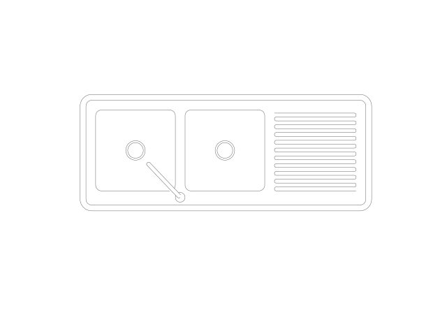 Free Kitchen Sink Top View CAD Block – DWG, DXF, PDF Format