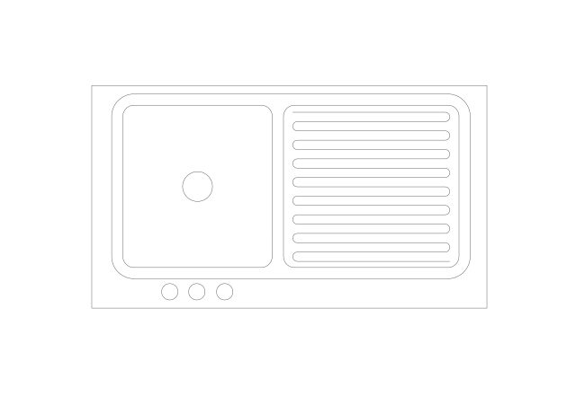 Free Kitchen Sink Top View CAD Block – DWG, DXF, PDF Format