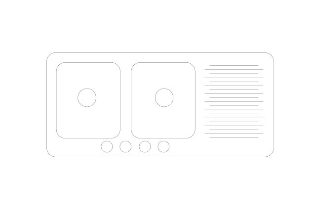 Free Kitchen Sink Top View CAD Block – DWG, DXF, PDF Format