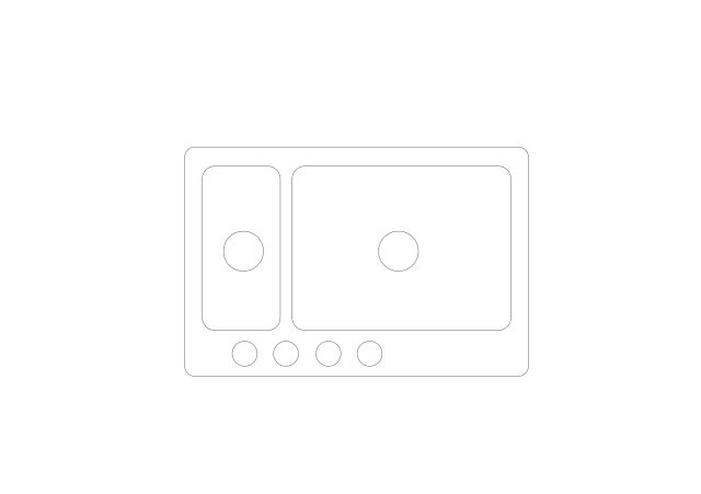 Free Kitchen Sink Top View CAD Block – DWG, DXF, PDF Format