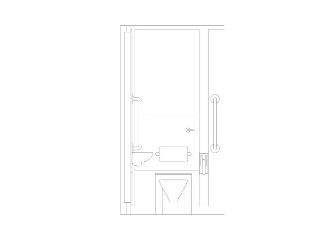 Free Accessible Toilet elevation CAD Block – DWG, DXF, PDF Format