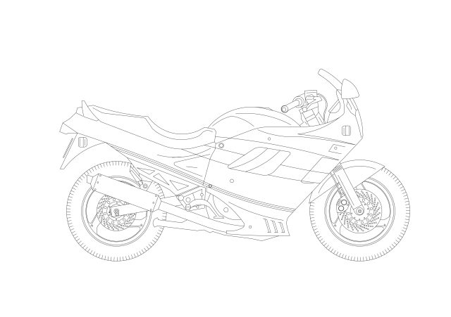Free Super Bike Elevation CAD Block – DWG, DXF, PDF Format
