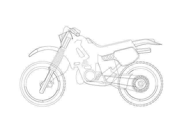 Free Motor Bike Elevation CAD Block – DWG, DXF, PDF Format