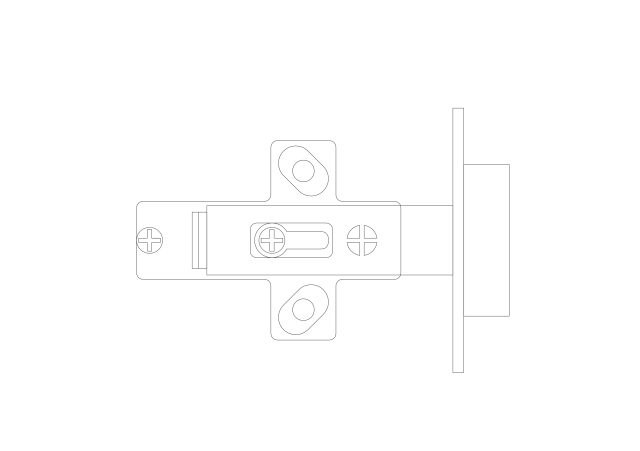 Free Cabinet Hinge CAD Block – DWG, DXF, PDF Format