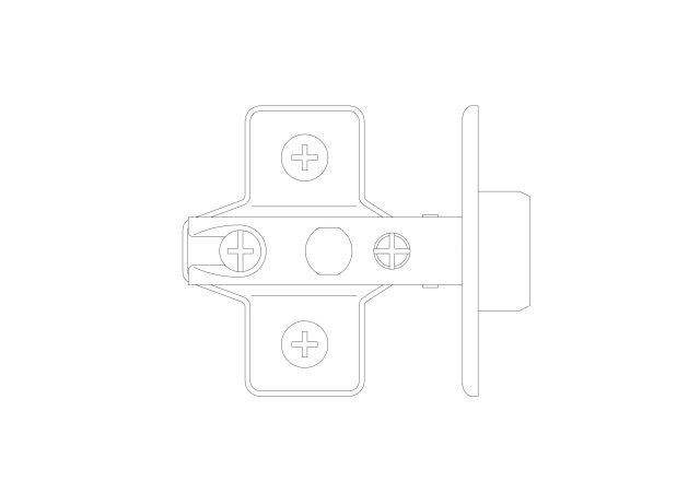 Free Cabinet Hinge CAD Block – DWG, DXF, PDF Format