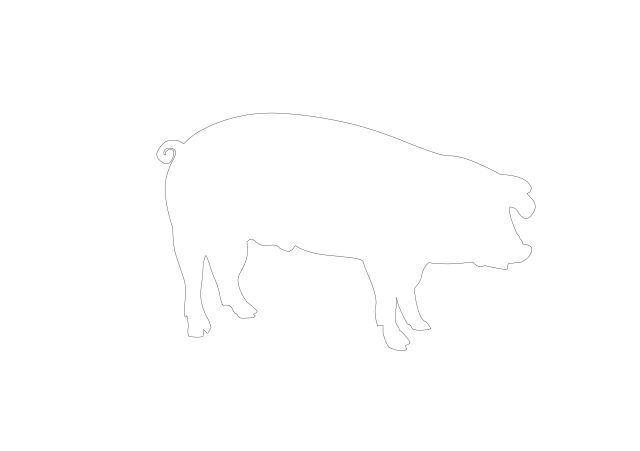 Free Pig CAD Block – DWG, DXF, PDF Format
