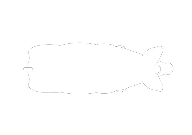 Free Elongated Pig CAD Block – Top View