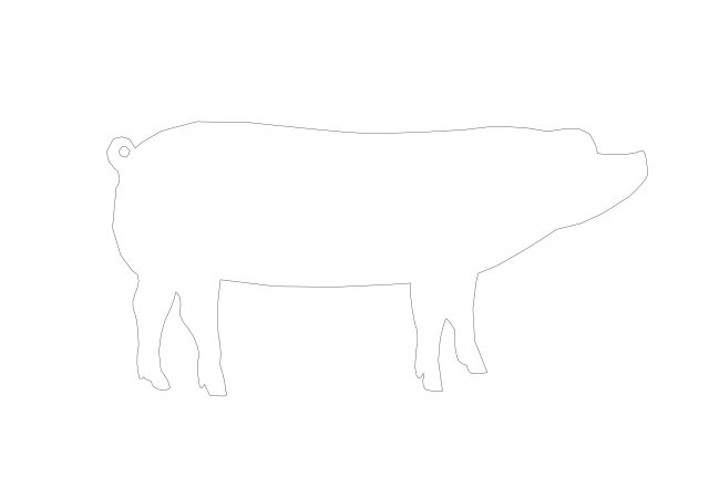 Free Pig CAD Block – DWG, DXF, PDF Format
