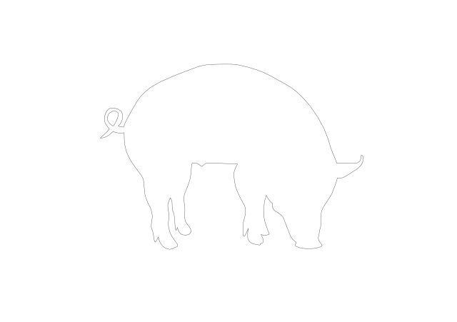 Free Pig CAD Block – DWG, DXF, PDF Format