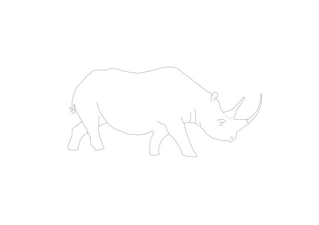 Free Compact Rhinoceros Silhouette CAD Block
