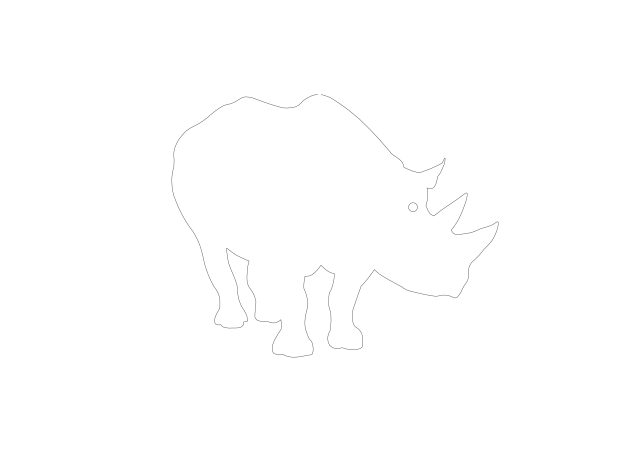 Free Rhinoceros Front View CAD Block