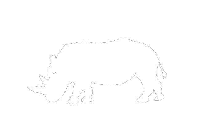 Free Rhinoceros Side Elevation CAD Block
