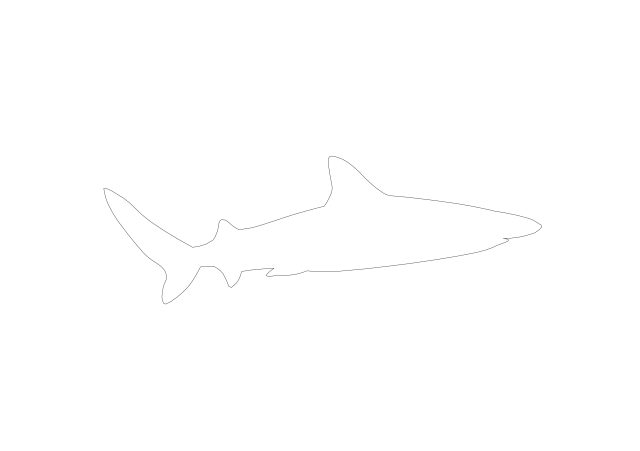 Free Sleek Shark Profile Silhouette CAD Block