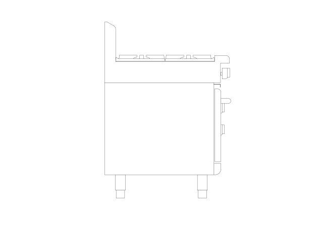 Free Oven Range Elevation CAD Block – Side View