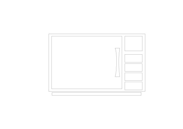 Free Microwave Oven Elevation CAD Block – Front View