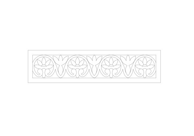 Free Floral Mashrabiya Border Pattern CAD Block