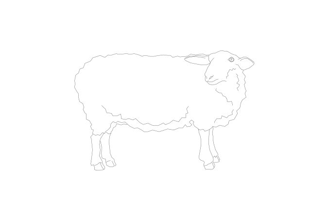 Free Sheep CAD Block – Side Profile Elevation