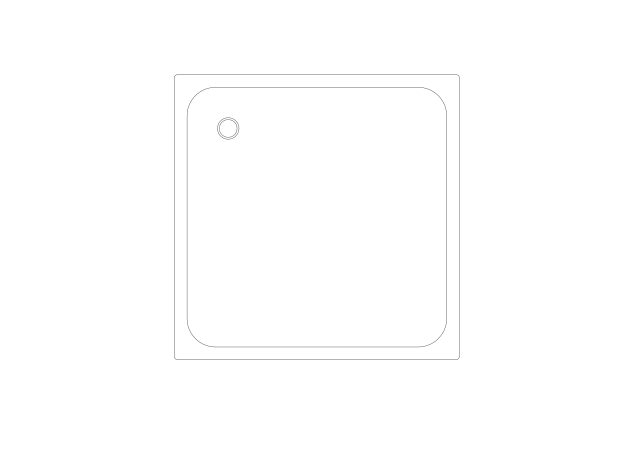 Free Square Shower Tray CAD Block – Offset Drain