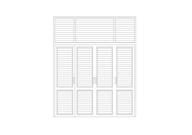 Free Louvered Shutter Elevation – Multi-Panel Array