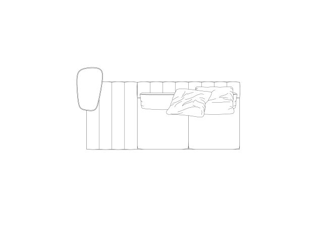 Free Chaise End Sofa CAD Block – Top View Plan