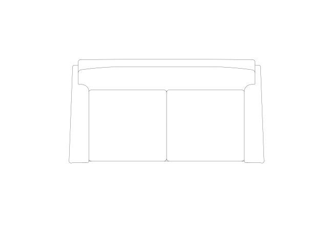 Free 2-Seater Loveseat CAD Block – Top View