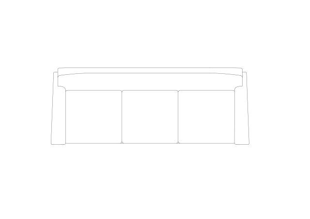 Free Deep-Seat Lounge Sofa CAD Block – Plan View