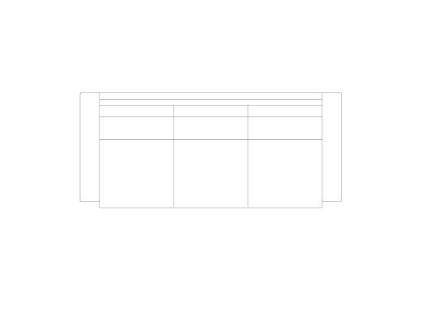 Free Modern 3-Cushion Sofa CAD Block – Top View