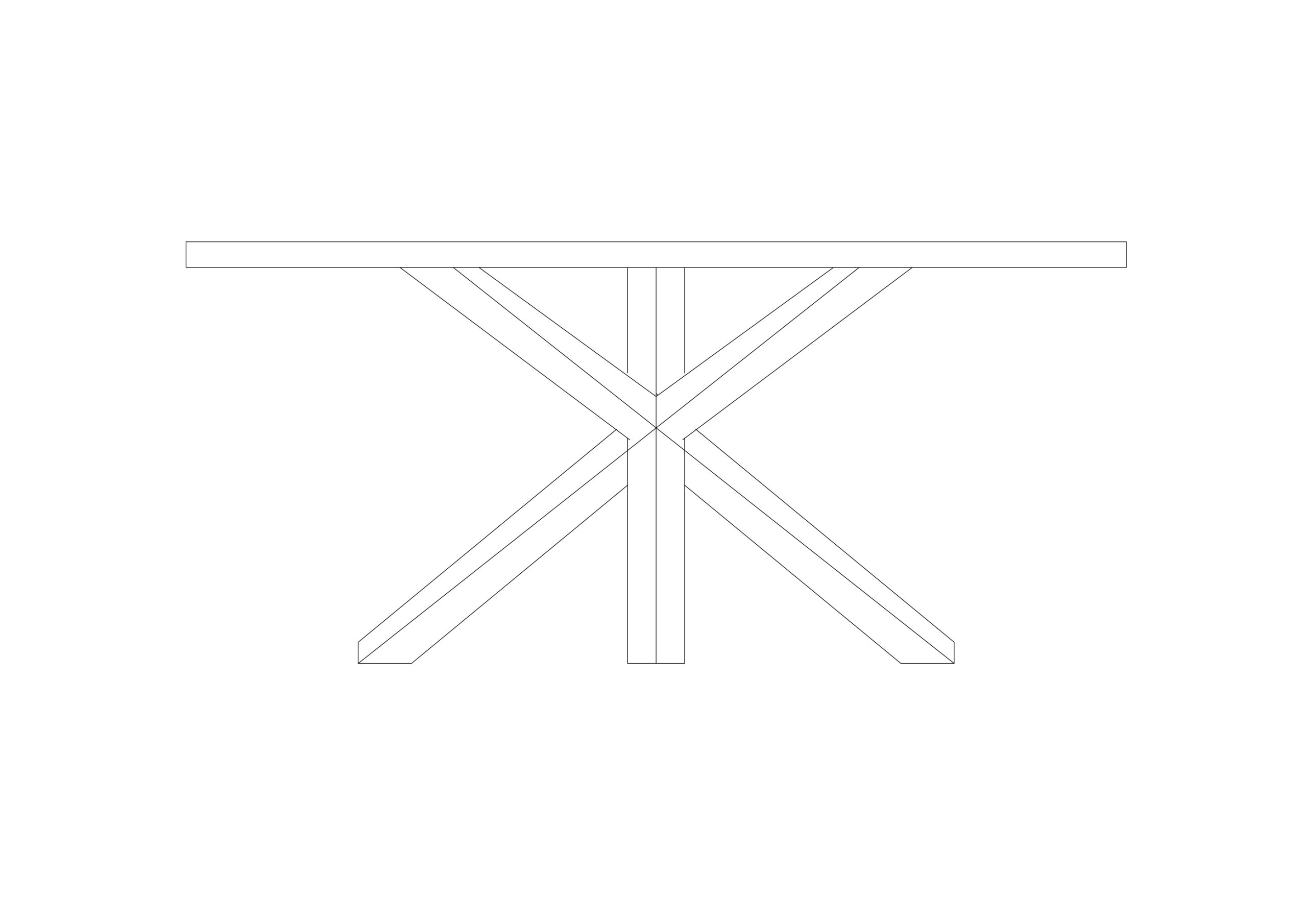 Free Cross-Base (X-Frame) Table Elevation CAD Block
