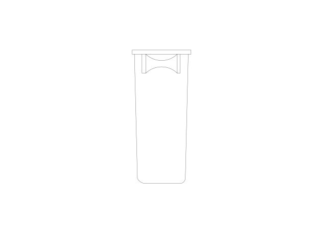 Free Slim Trash Bin Elevation CAD Block