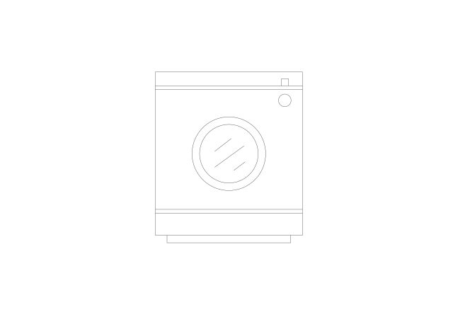 Free Standard Washing Machine Elevation CAD Block