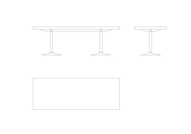 Free LC11 Table by Le Corbusier CAD Block