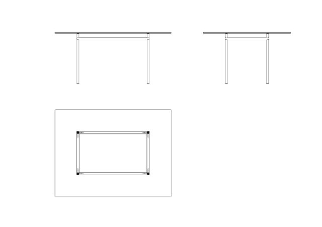 Free LC12 Table by Le Corbusier CAD Block