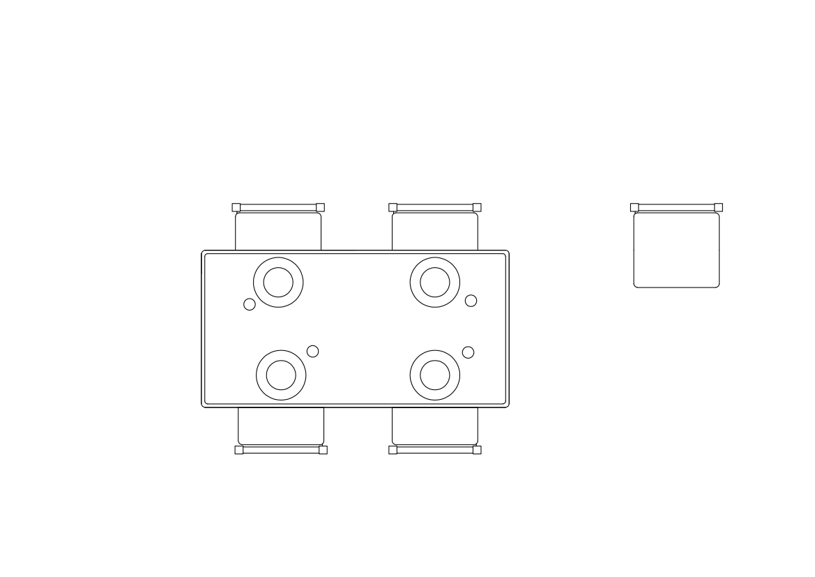 Free Dining Table and Chairs Setup – With Chair CAD Block – DWG, PDF Format