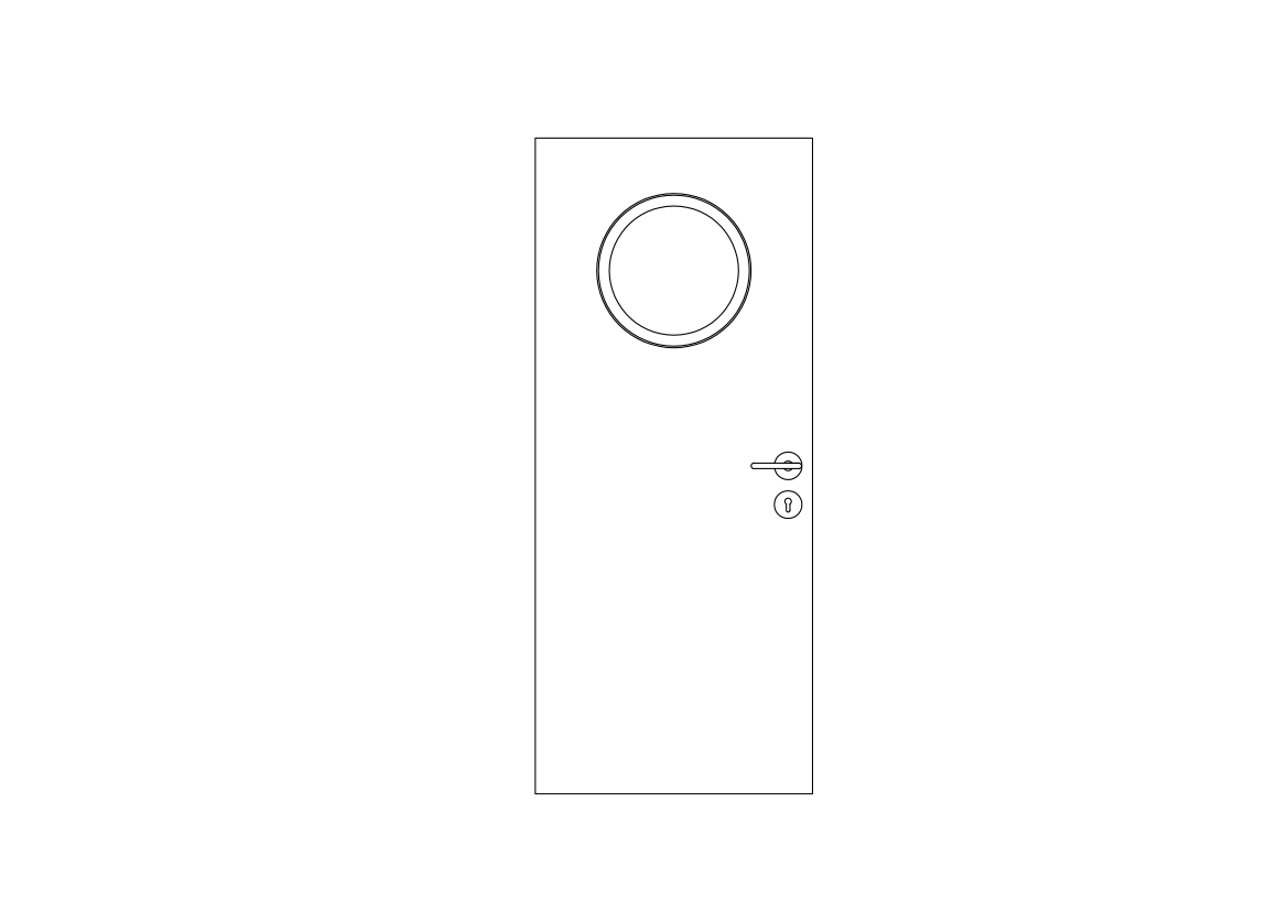 Free Single Office Door Elevation CAD Block – DWG Format