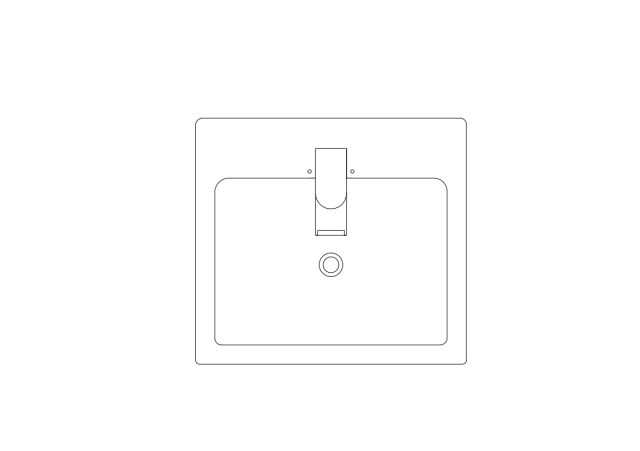 Free Bathroom Sink Top View CAD Block – DWG Format