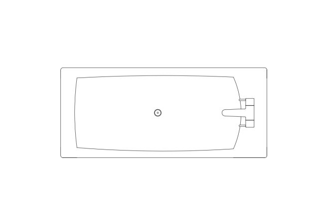 Free Bathtub Top View CAD Block – DWG Format
