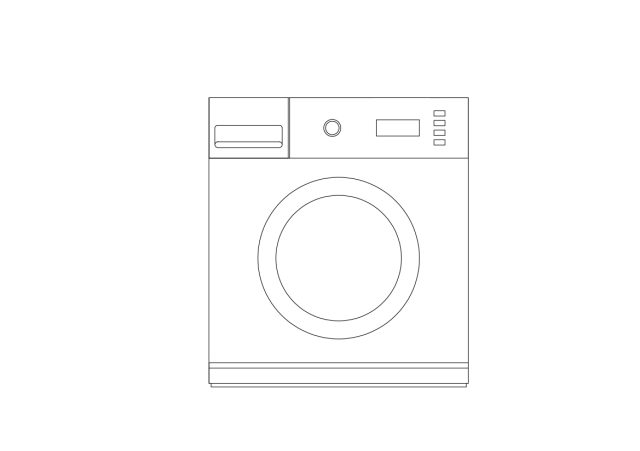 Free Washing Machine Elevation CAD Block – DWG Format