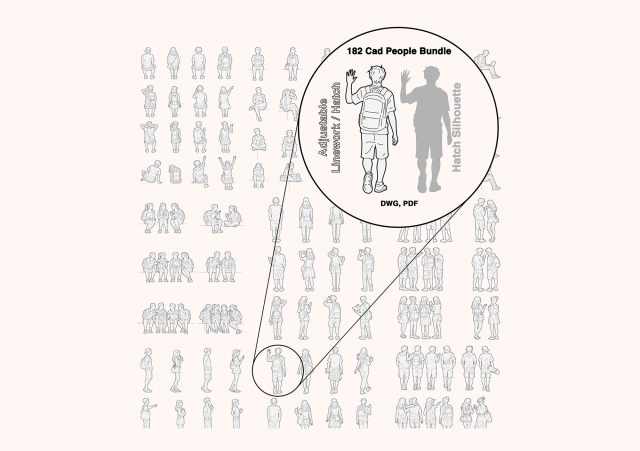 Free Young People CAD Bundle (Summer Version) – 182 Architectural Elevation Figures DWG, PDF, PNG