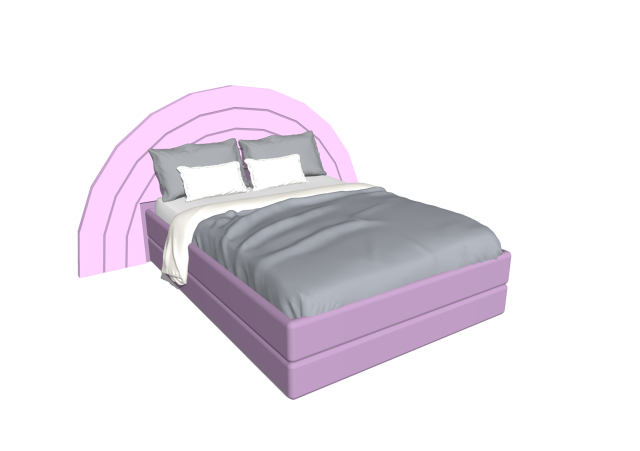 DOUBLE BED FOR A GIRL – Bedroom Furniture (.SKP Format)