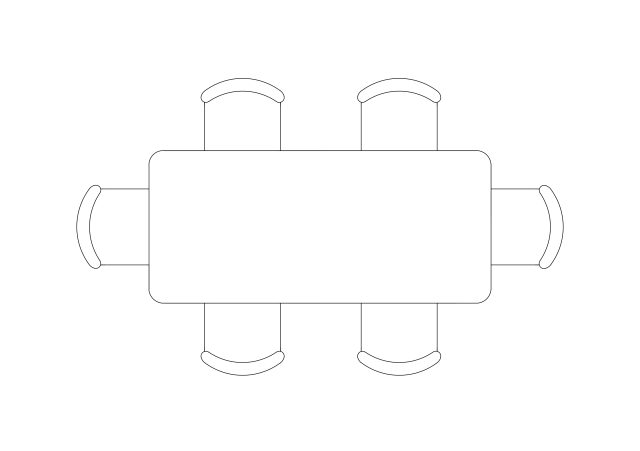 Free Dining Table with Chairs Setup – DWG Format