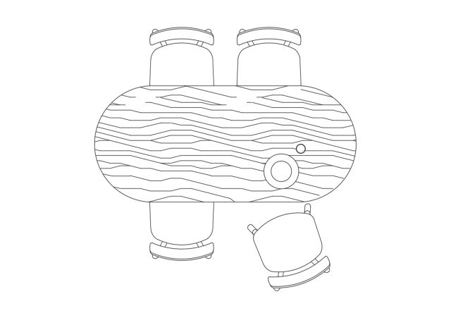 Dining Table Setup CAD Block in DWG Format