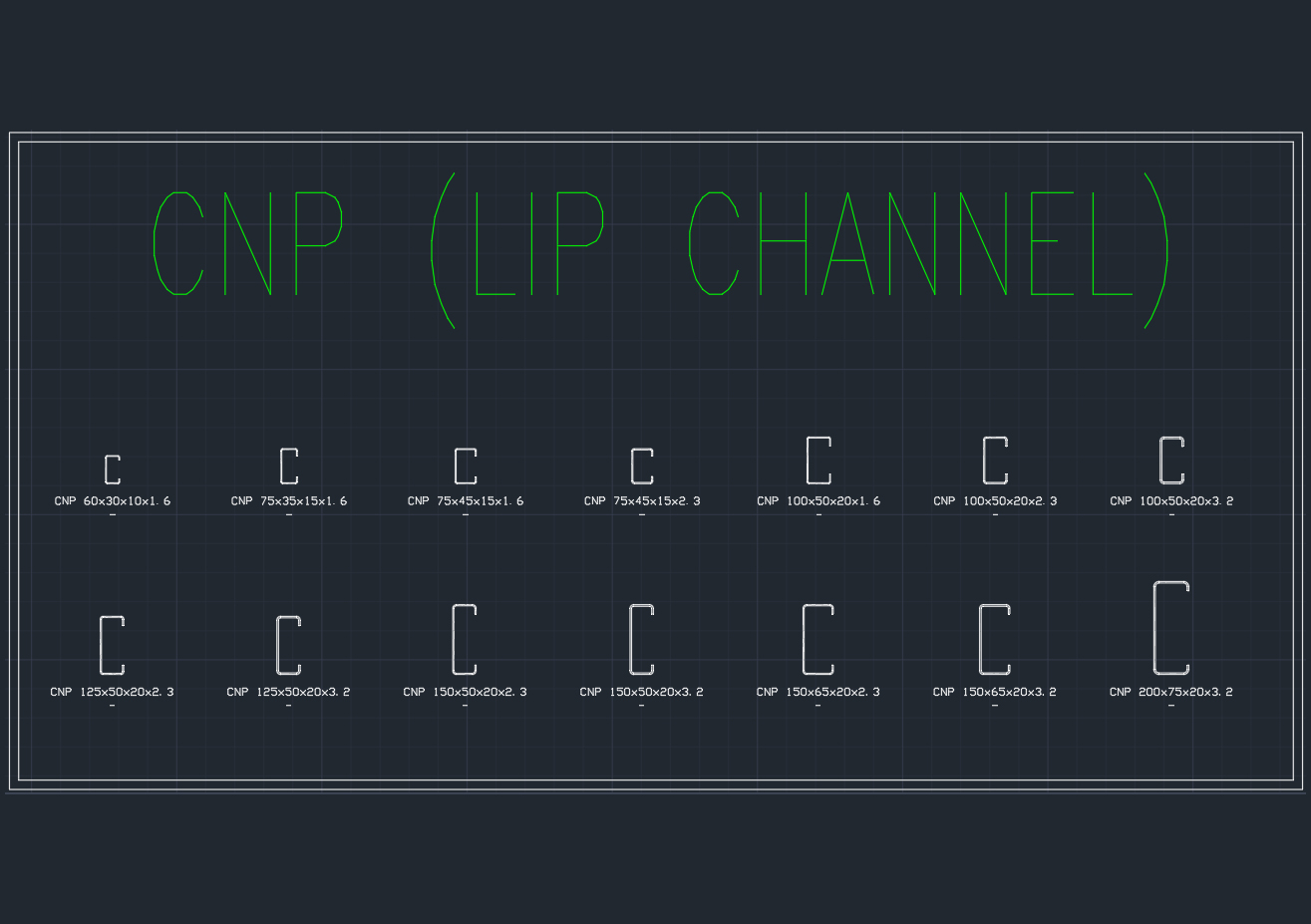 Free CNP / C-Channel / LIP Channel Bundle CAD Blocks