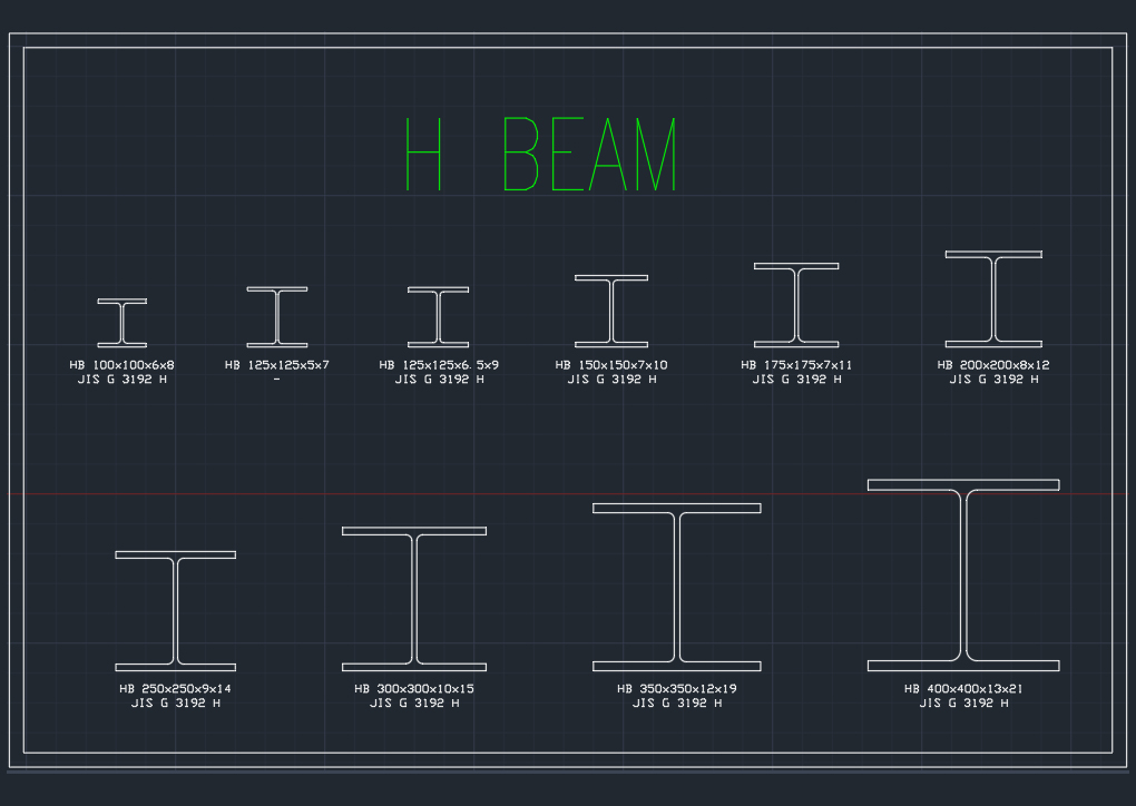 Free HB / H Beam / Profil H Bundle CAD Blocks